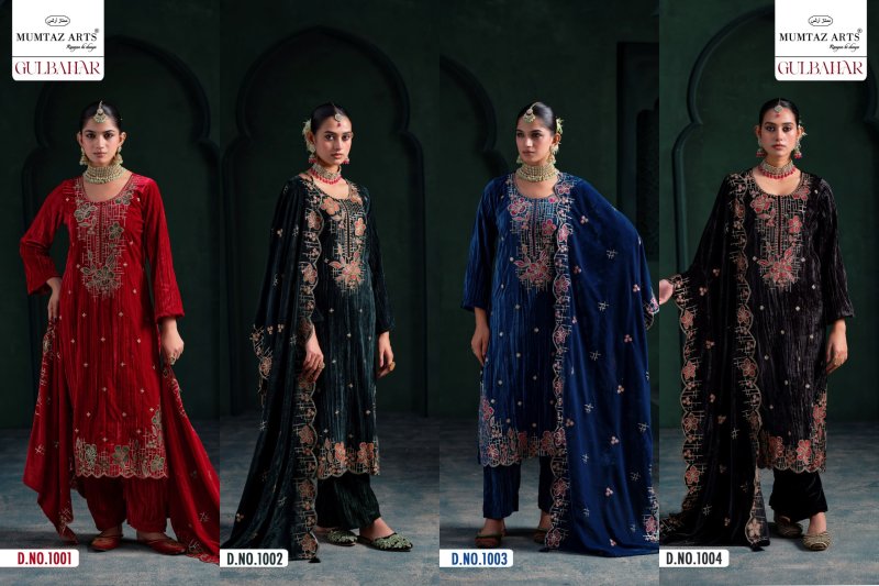Gulbahar By Mumtaz Arts Crush Velvet Designer Salwar Suits 